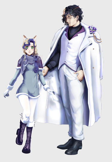 "Snow Akila & Toshio" Personal art, 2024